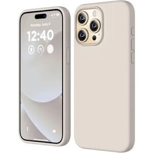 TAN IPHONE 15 PLUS LIQUID SILICONE CASE
